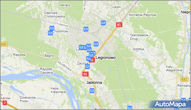 mapa Legionowo, Legionowo na mapie Targeo