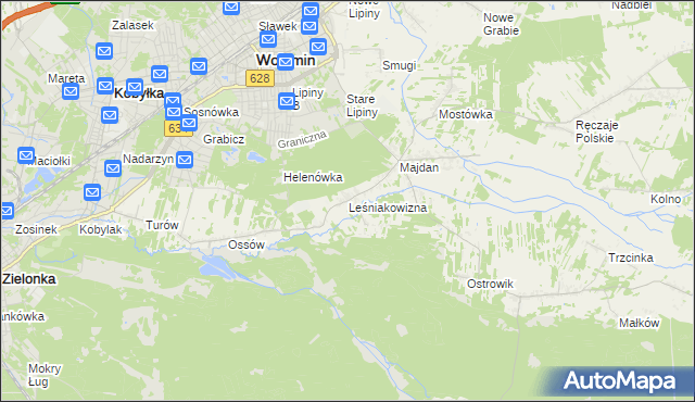 mapa Leśniakowizna, Leśniakowizna na mapie Targeo