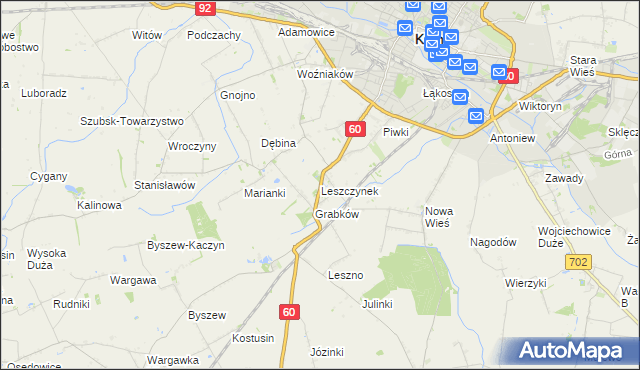 mapa Leszczynek, Leszczynek na mapie Targeo
