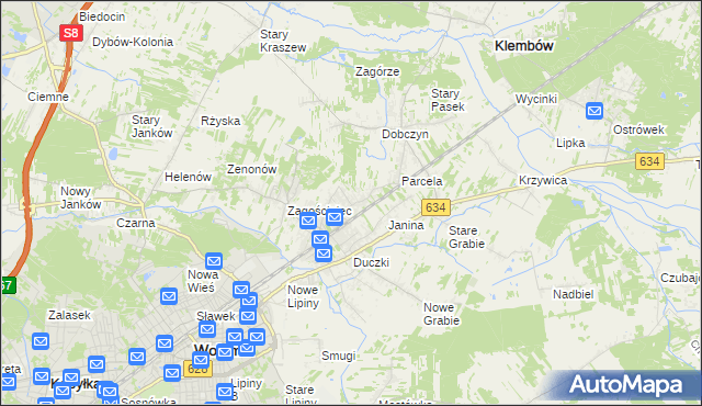 mapa Lipinki gmina Wołomin, Lipinki gmina Wołomin na mapie Targeo