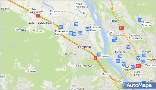mapa Łomianki, Łomianki na mapie Targeo