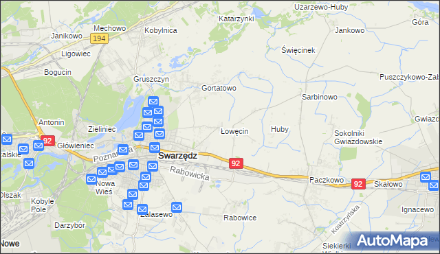 mapa Łowęcin, Łowęcin na mapie Targeo