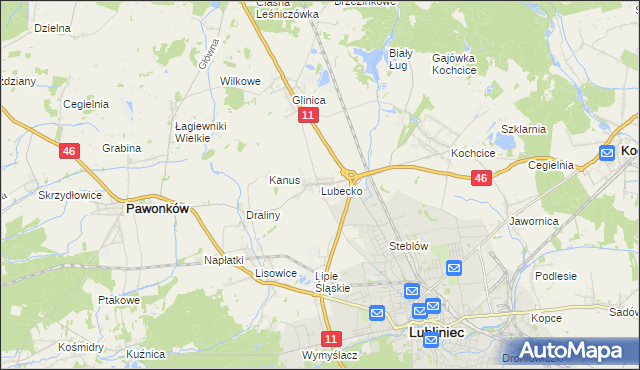 mapa Lubecko, Lubecko na mapie Targeo