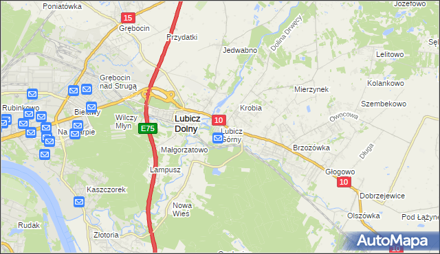 mapa Lubicz Górny, Lubicz Górny na mapie Targeo
