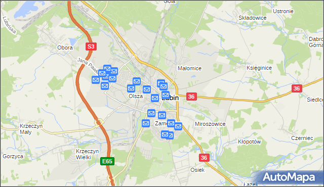 mapa Lubin, Lubin na mapie Targeo