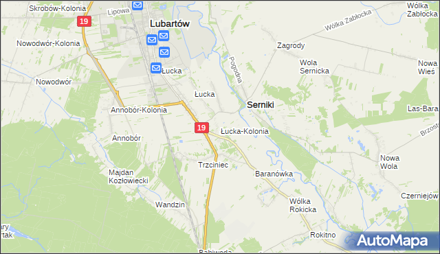 mapa Łucka-Kolonia, Łucka-Kolonia na mapie Targeo