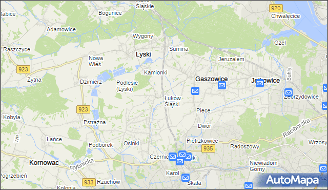 mapa Łuków Śląski, Łuków Śląski na mapie Targeo