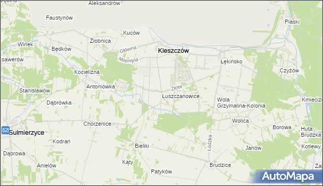 mapa Łuszczanowice, Łuszczanowice na mapie Targeo