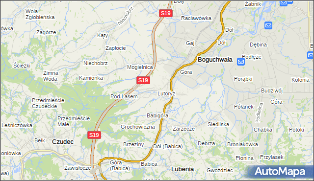 mapa Lutoryż, Lutoryż na mapie Targeo