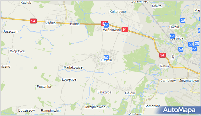 mapa Lutynia gmina Miękinia, Lutynia gmina Miękinia na mapie Targeo