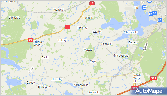 mapa Mącze, Mącze na mapie Targeo