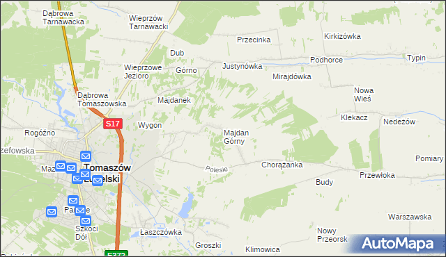 mapa Majdan Górny, Majdan Górny na mapie Targeo