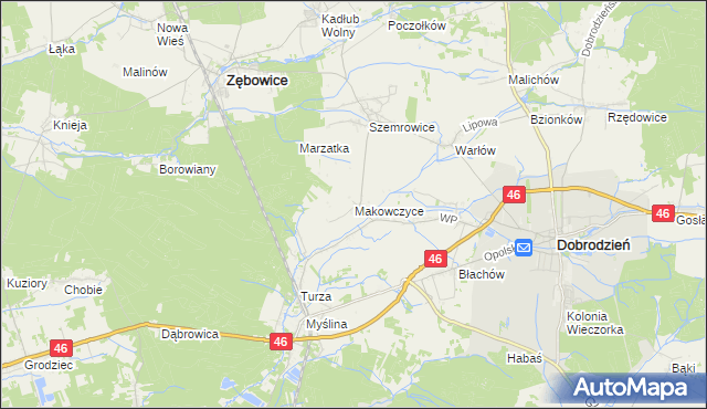 mapa Makowczyce, Makowczyce na mapie Targeo