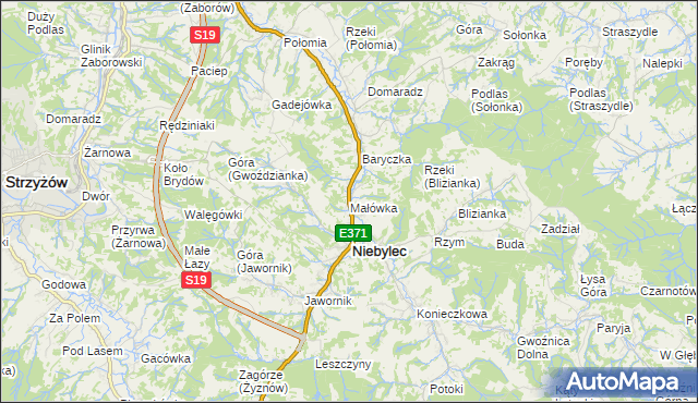 mapa Małówka, Małówka na mapie Targeo