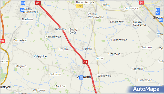 mapa Mędłów, Mędłów na mapie Targeo