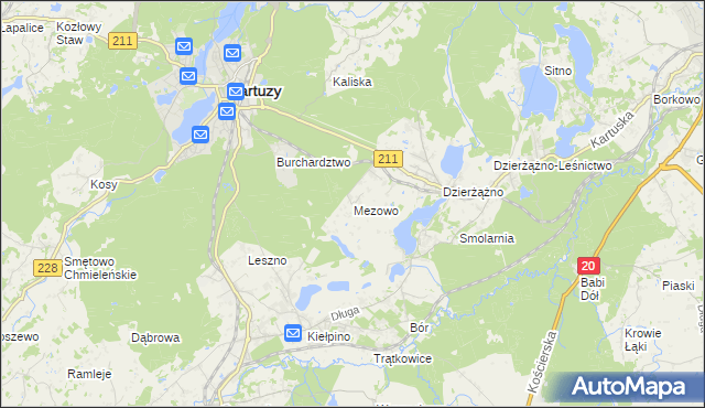 mapa Mezowo, Mezowo na mapie Targeo