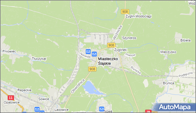 mapa Miasteczko Śląskie, Miasteczko Śląskie na mapie Targeo