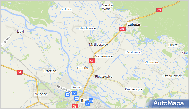 mapa Michałowice gmina Lubsza, Michałowice gmina Lubsza na mapie Targeo