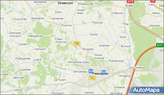 mapa Micigózd, Micigózd na mapie Targeo