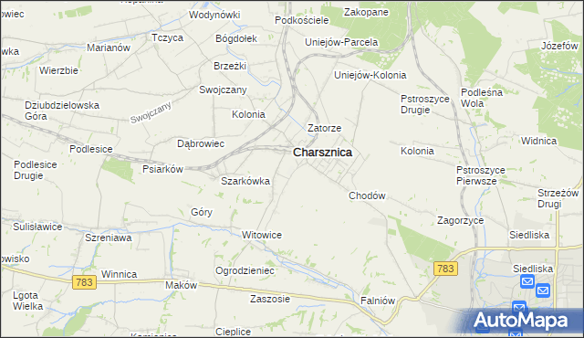mapa Miechów-Charsznica, Miechów-Charsznica na mapie Targeo