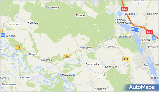 mapa Mieczewo, Mieczewo na mapie Targeo