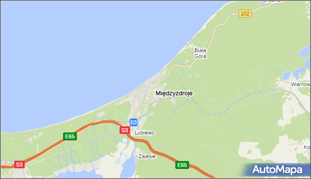 mapa Międzyzdroje, Międzyzdroje na mapie Targeo