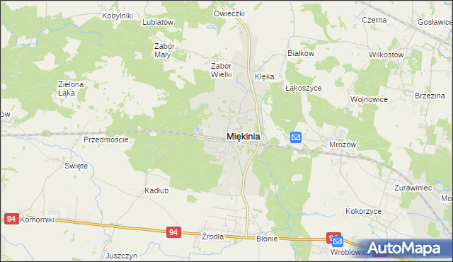 mapa Miękinia powiat średzki, Miękinia powiat średzki na mapie Targeo