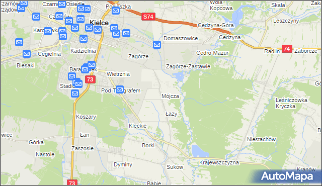 mapa Mójcza, Mójcza na mapie Targeo
