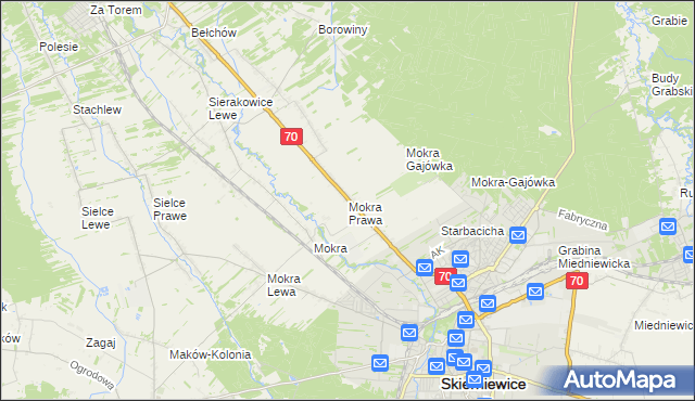 mapa Mokra Prawa, Mokra Prawa na mapie Targeo