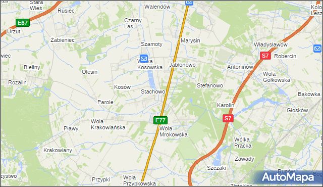 mapa Mroków gmina Lesznowola, Mroków gmina Lesznowola na mapie Targeo