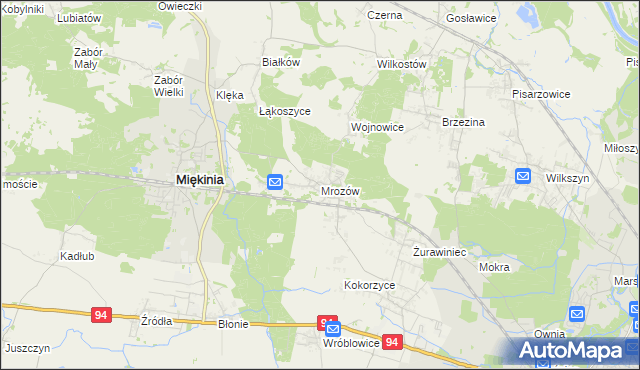 mapa Mrozów, Mrozów na mapie Targeo