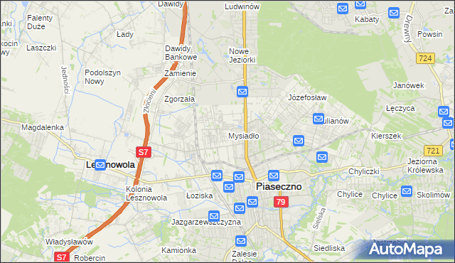 mapa Mysiadło, Mysiadło na mapie Targeo