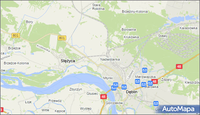 mapa Nadwiślanka, Nadwiślanka na mapie Targeo