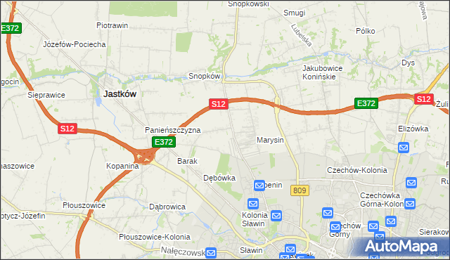 mapa Natalin gmina Jastków, Natalin gmina Jastków na mapie Targeo