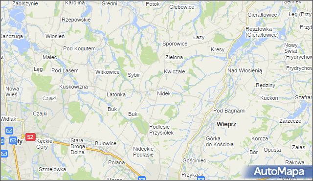 mapa Nidek, Nidek na mapie Targeo