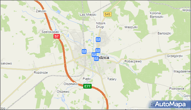 mapa Nidzica, Nidzica na mapie Targeo