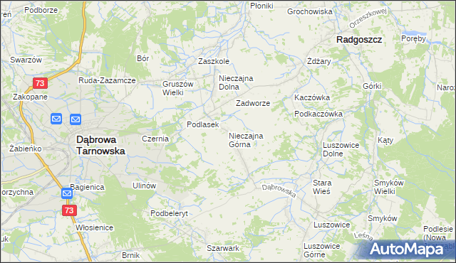 mapa Nieczajna Górna, Nieczajna Górna na mapie Targeo