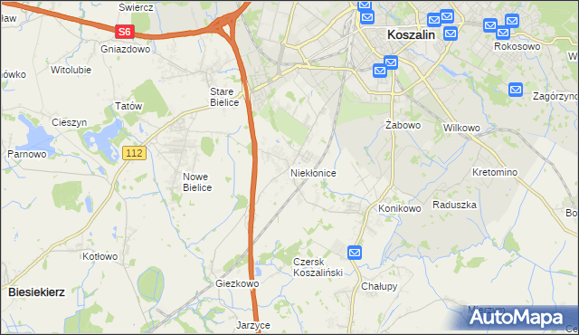 mapa Niekłonice, Niekłonice na mapie Targeo