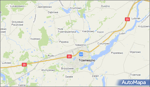 mapa Niewolno, Niewolno na mapie Targeo