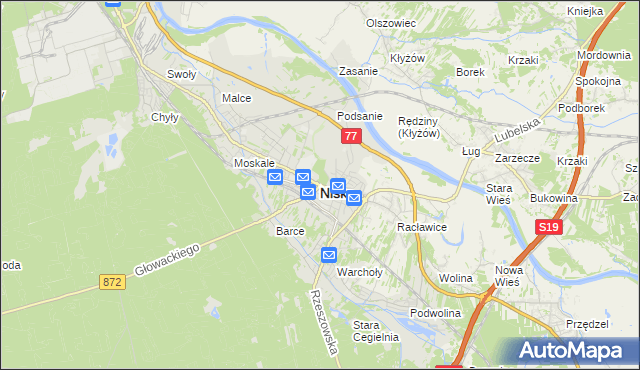 mapa Nisko, Nisko na mapie Targeo