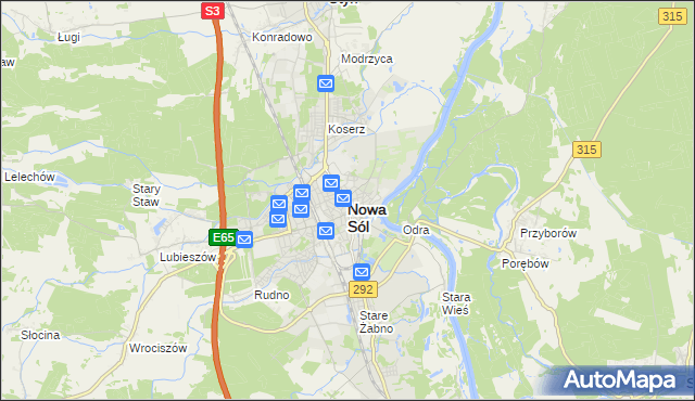 mapa Nowa Sól, Nowa Sól na mapie Targeo