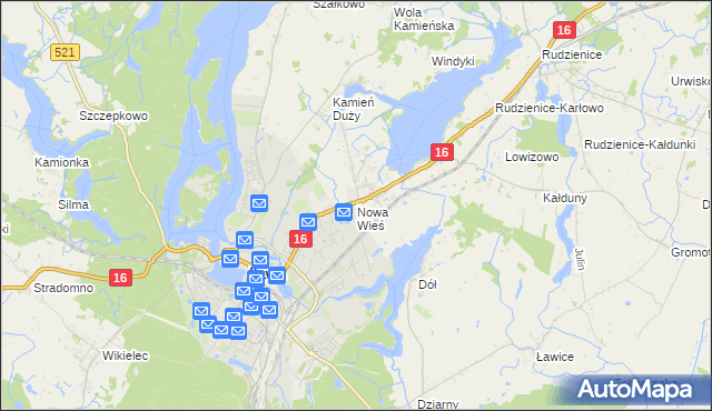mapa Nowa Wieś gmina Iława, Nowa Wieś gmina Iława na mapie Targeo