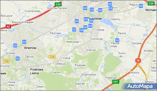 mapa Nowa Wieś gmina Michałowice, Nowa Wieś gmina Michałowice na mapie Targeo
