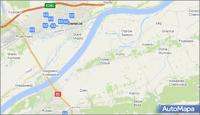 mapa Nowe Dobra gmina Chełmno, Nowe Dobra gmina Chełmno na mapie Targeo