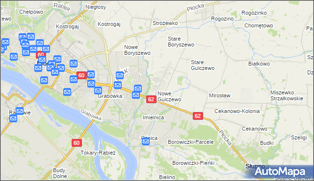 mapa Nowe Gulczewo, Nowe Gulczewo na mapie Targeo