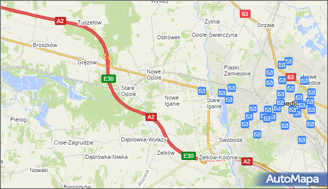 mapa Nowe Iganie, Nowe Iganie na mapie Targeo
