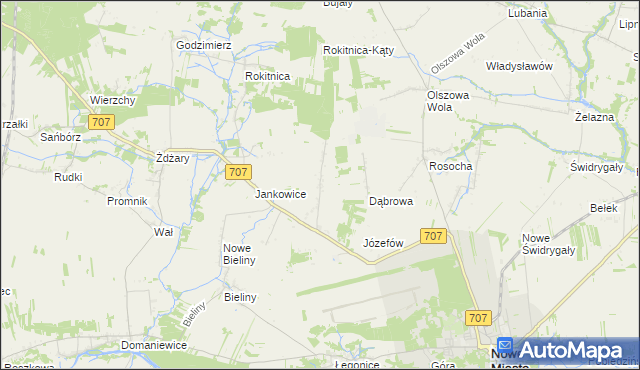 mapa Nowe Łęgonice, Nowe Łęgonice na mapie Targeo