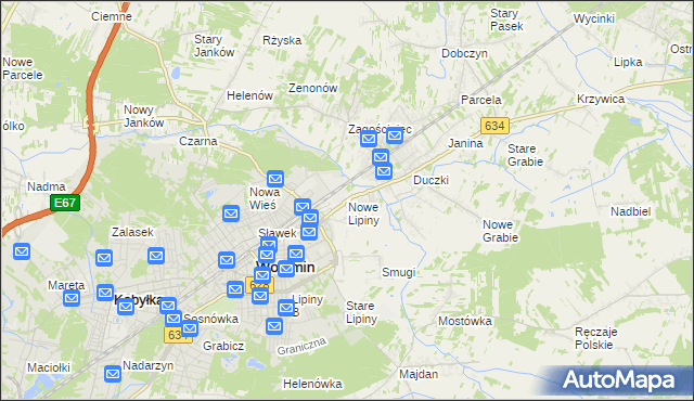 mapa Nowe Lipiny, Nowe Lipiny na mapie Targeo
