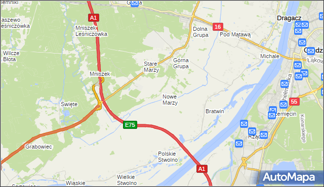 mapa Nowe Marzy, Nowe Marzy na mapie Targeo