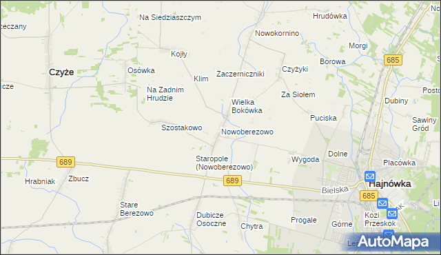mapa Nowoberezowo, Nowoberezowo na mapie Targeo